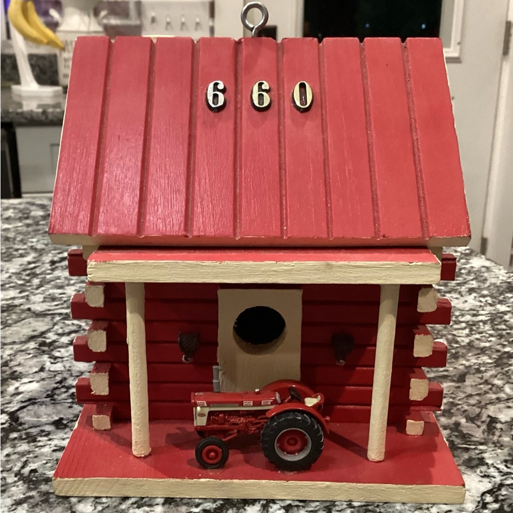 🔴 Handmade - Hand Painted - Wood - Metal Crafted Birdhouse - Unique - Farm Style